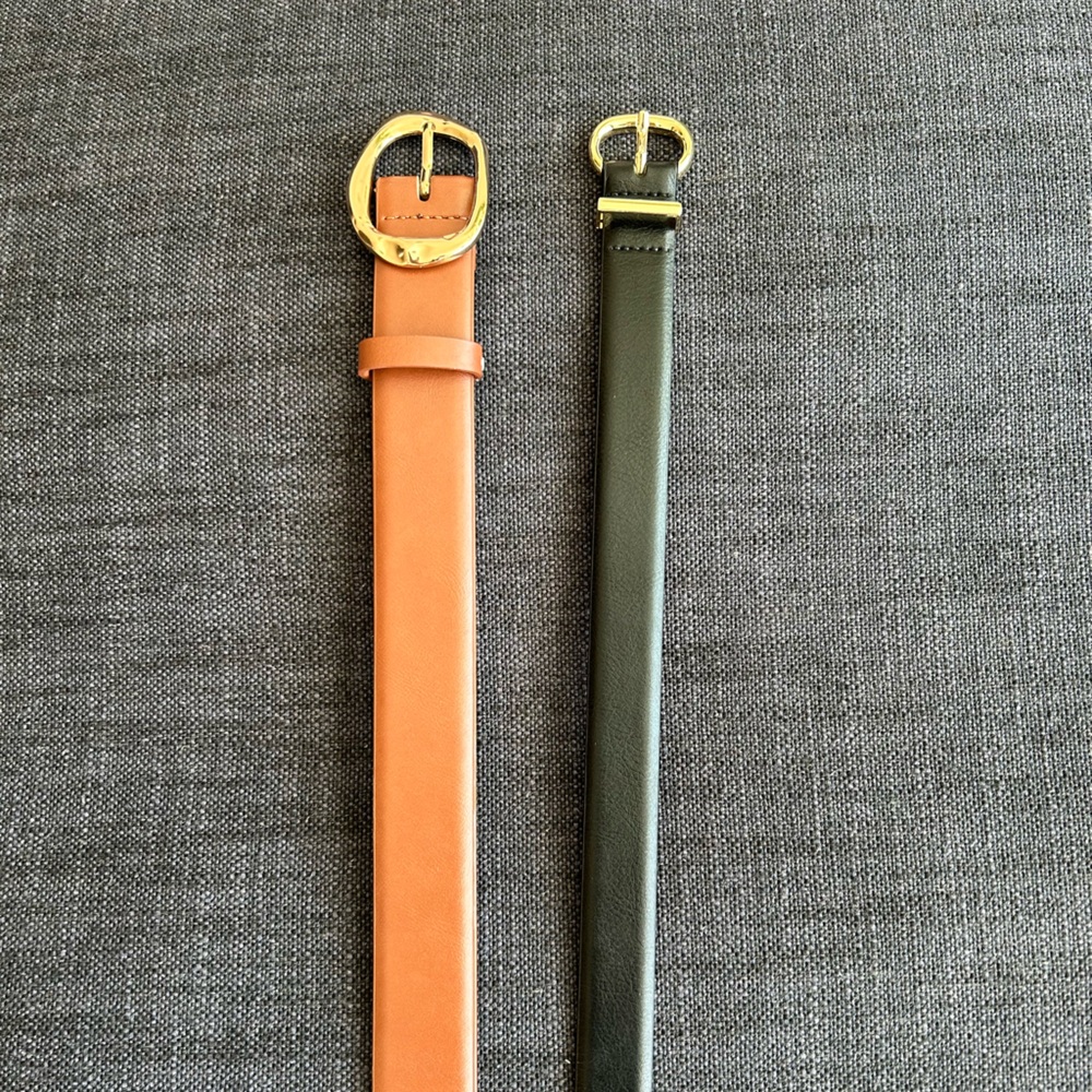 Mango leather belts set of 2
